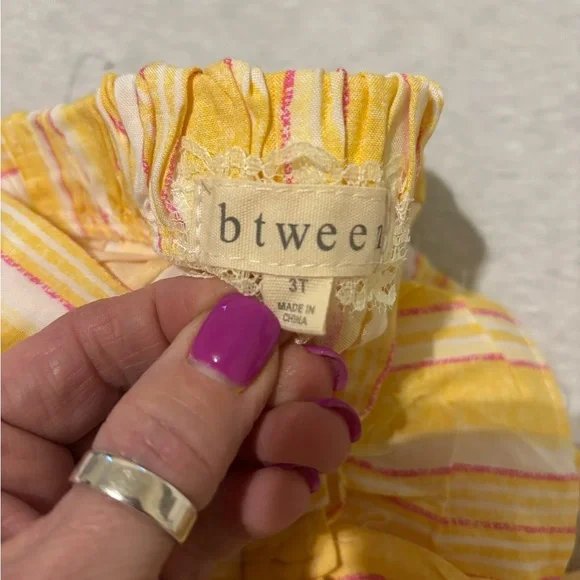 * NOT AVAILABLE *Yellow and Pink Striped Outfit - Picture 3 of 3
